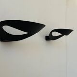 Applique Artemide Mesmeri vintage, noir mat, Italie 1980