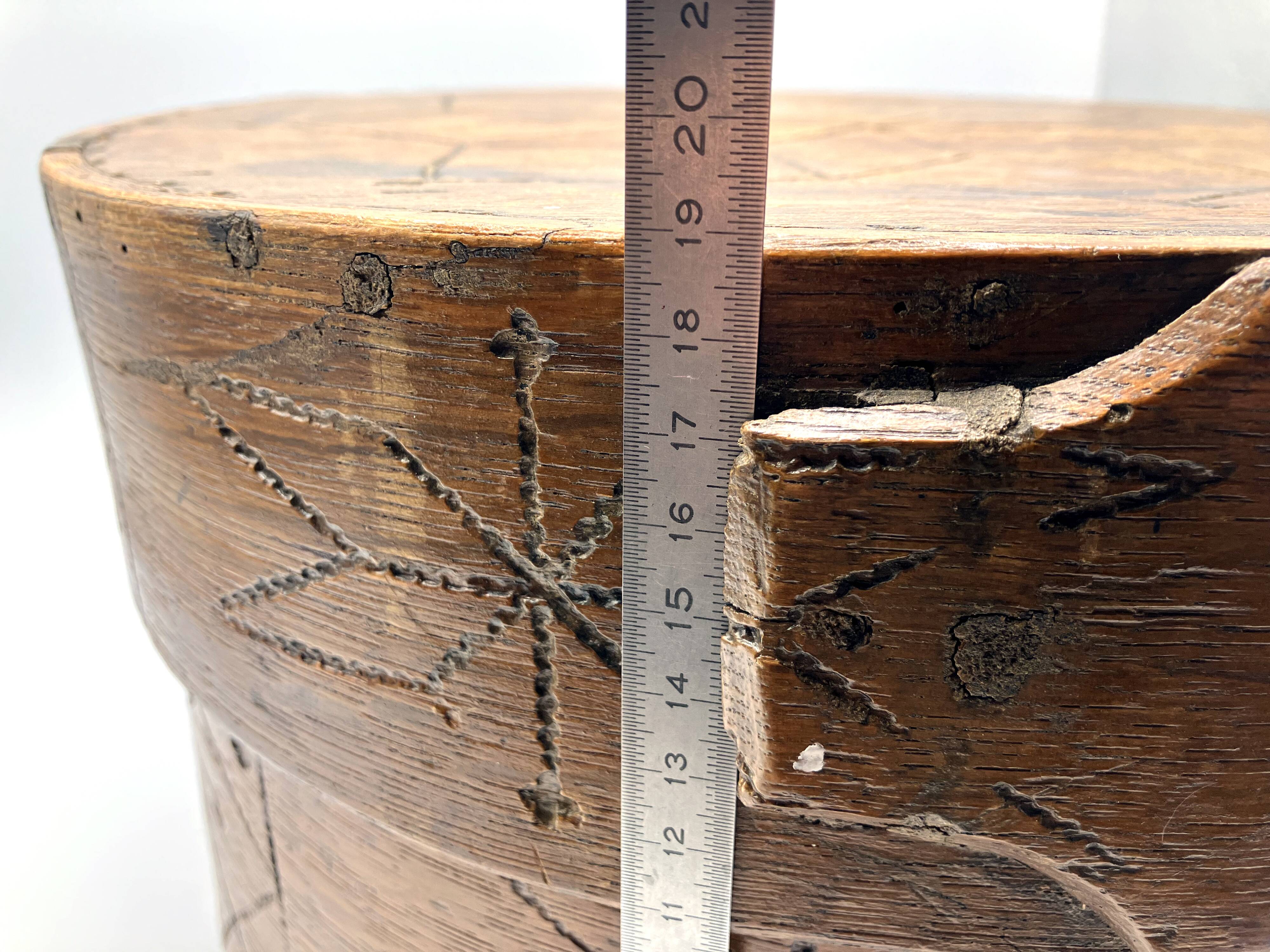 Antique Swedish Bentwood Box with Lid • Folk Art