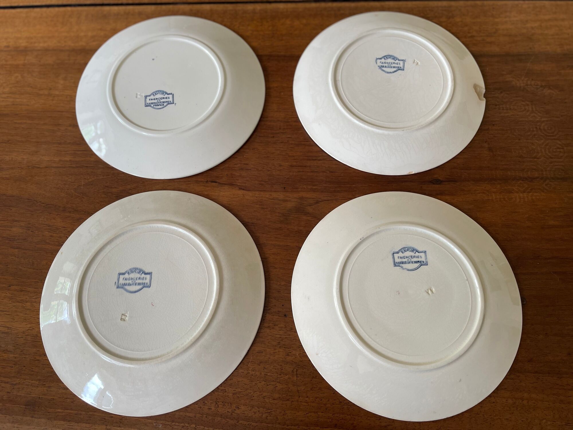 Flat plates Sarreguemines Terre de Fer model Blue Favorite