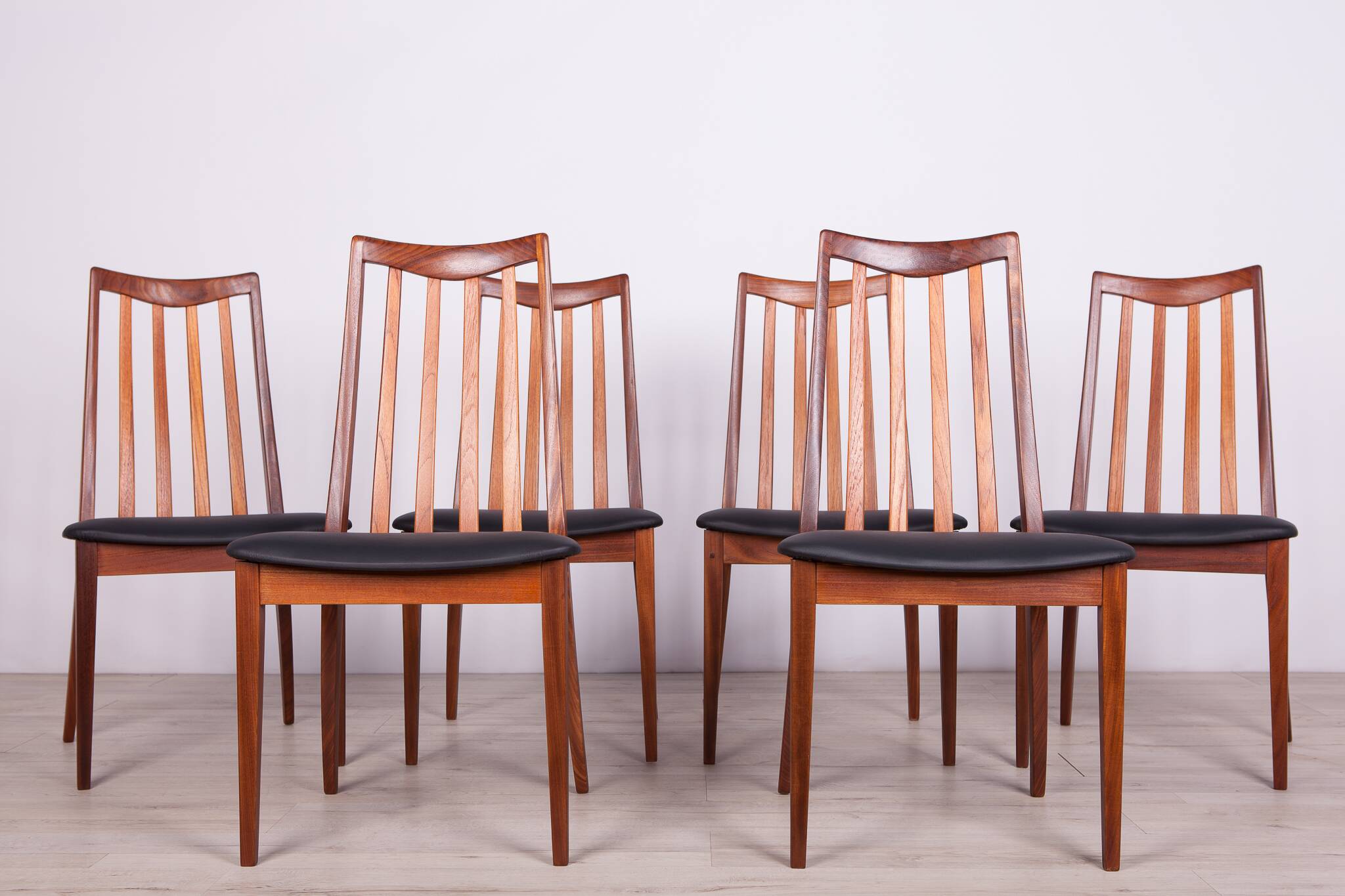 Leather and Teak Dining Chairs by Leslie Dandy for G-Plan, 1960s, Set of 6