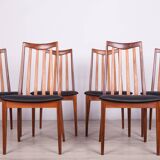 Leather and Teak Dining Chairs by Leslie Dandy for G-Plan, 1960s, Set of 6