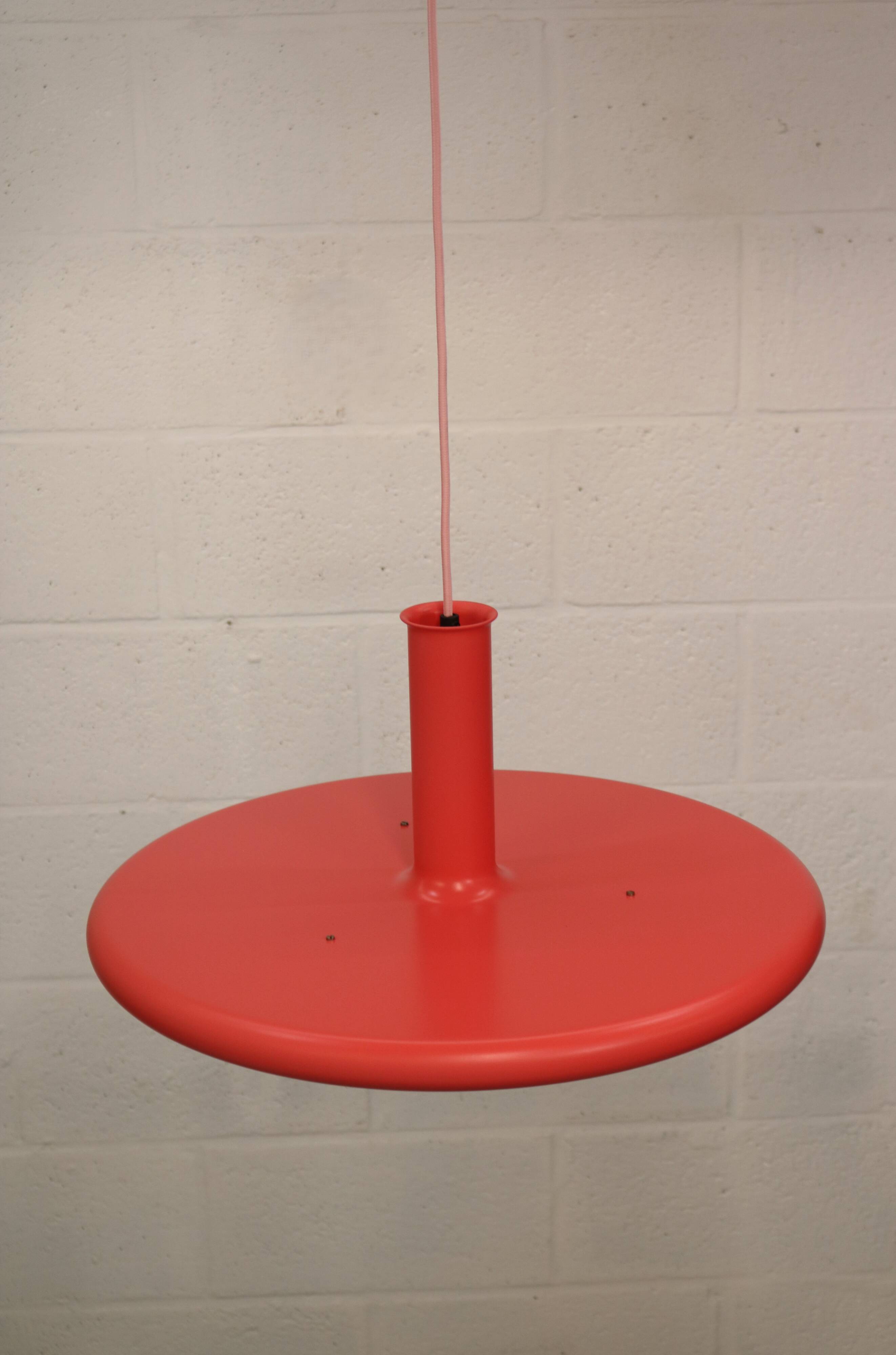 Pink Fog & Morup Optima vintage pendant lamp: Hans Due design, Denmark 1970