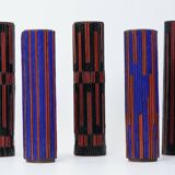 Mid Century Modern Pottery Mosaic Vases by Ritter, 1960s, Set of 5