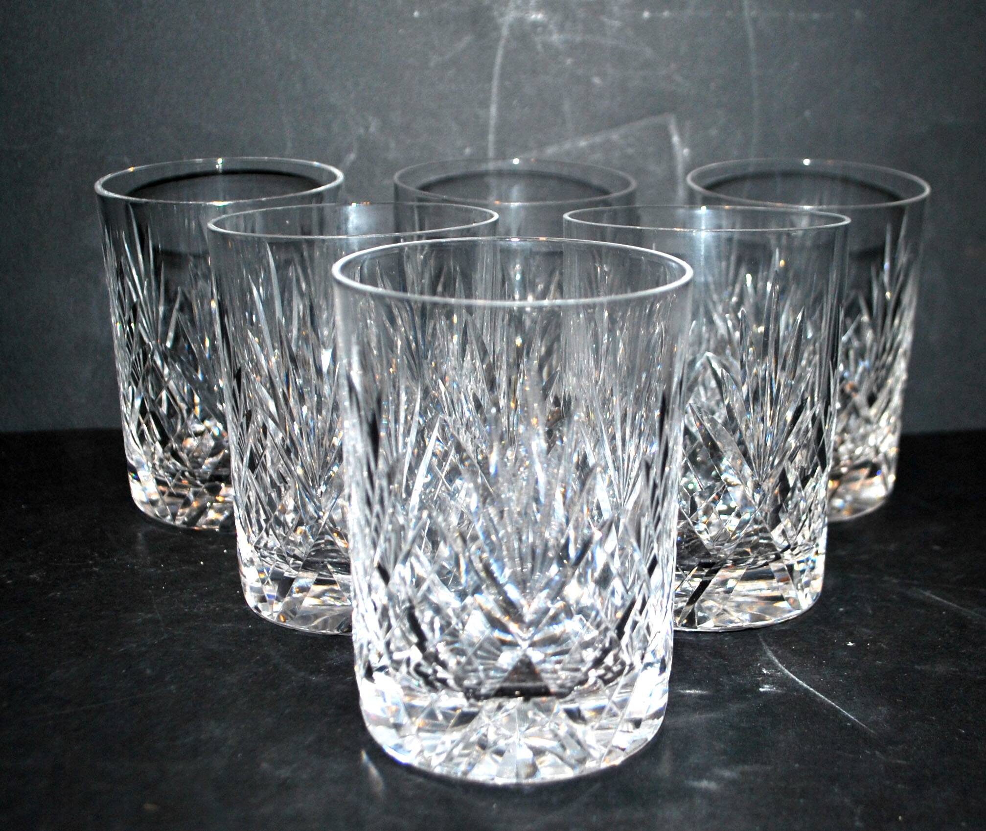 Set of 6 Lemberg Junon cut crystal whisky glasses near Chantilly