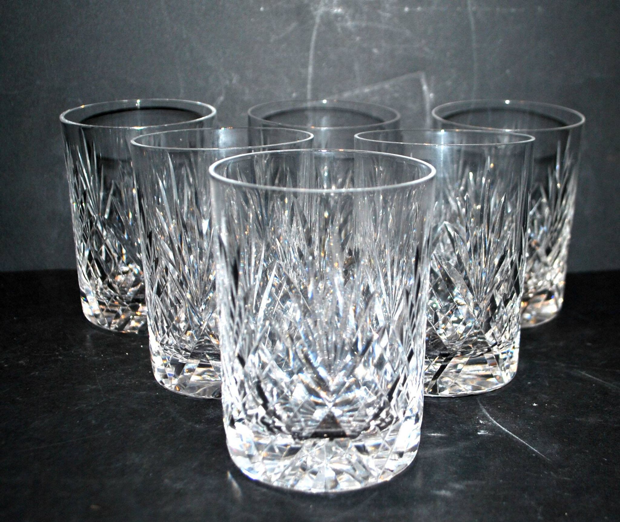 Lot de 6 verres à whisky en cristal taillé Lemberg JUNON proche Chantilly