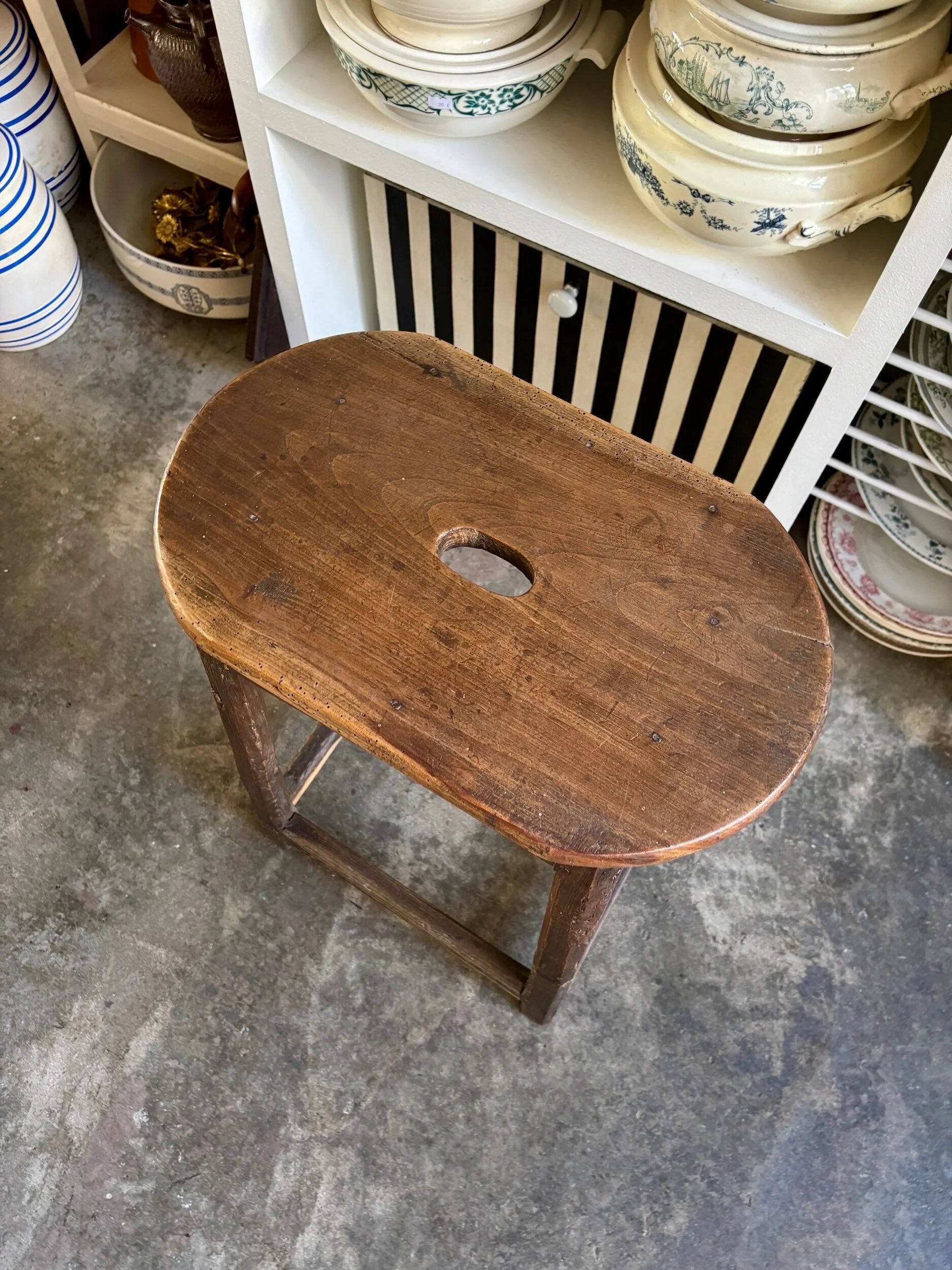 High wooden stool, 18th century