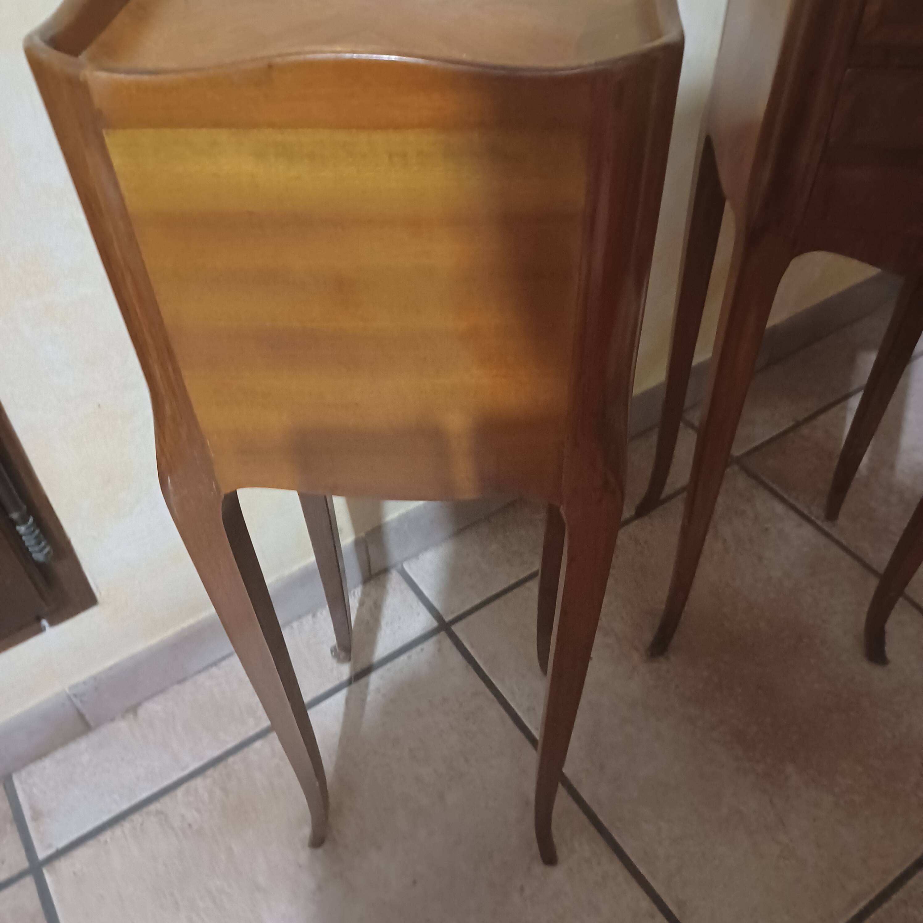2 wooden bedside tables