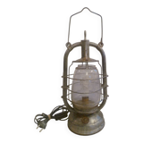 Vintage glass/metal storm lamp from the brand: rhewum germany