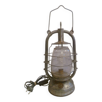 Vintage glass/metal storm lamp from the brand: rhewum germany