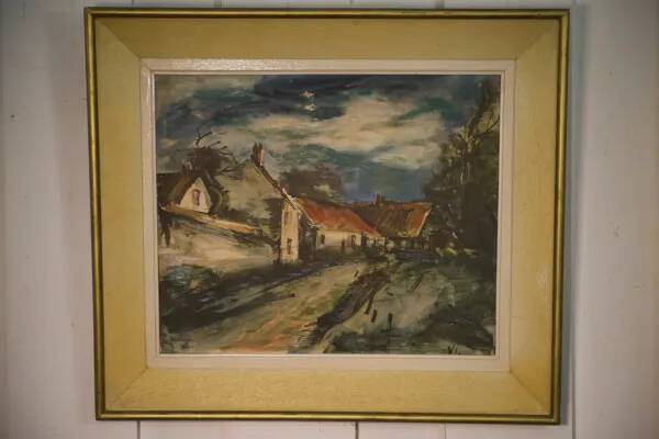 Painting The Village Lane reproduction 1960’s