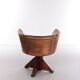 Sheepskin leather desk chair with wooden swivel base, 1970
