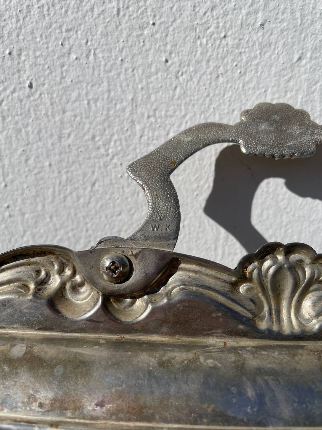 Silver metal rectangular butler tray