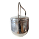 Sheffield Silver Ice Bucket in silver metal with hinged lid