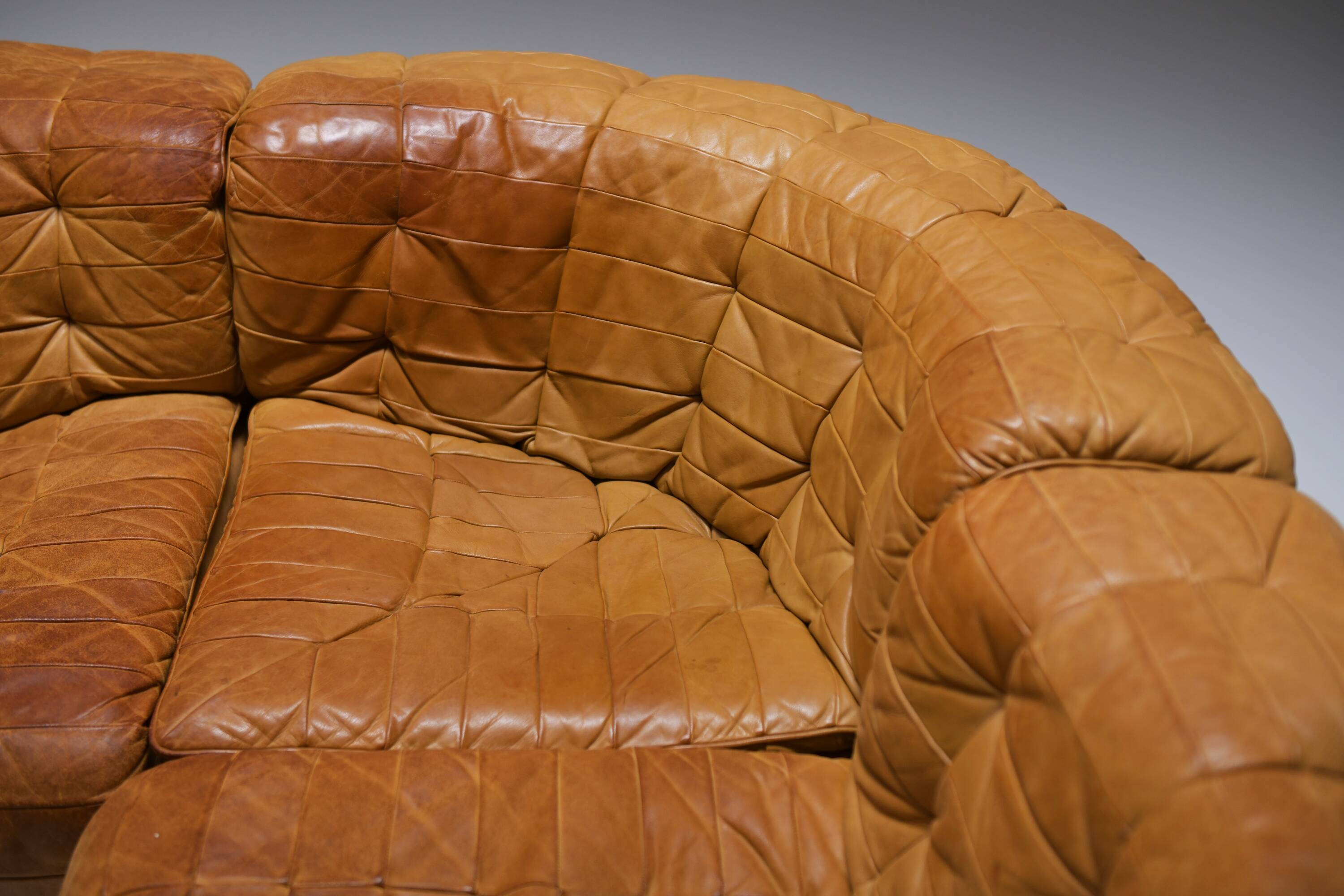 Vintage DS 11 modular sofa in cognac/orange leather by De Sede Swiss