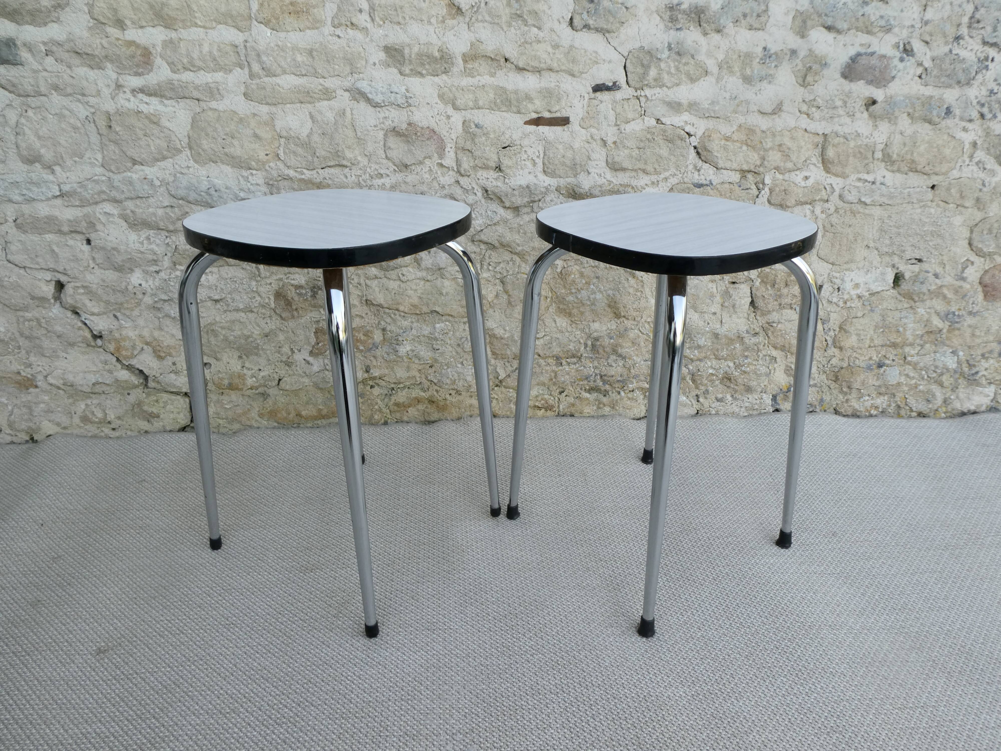 Pair of formica stools from the 60s