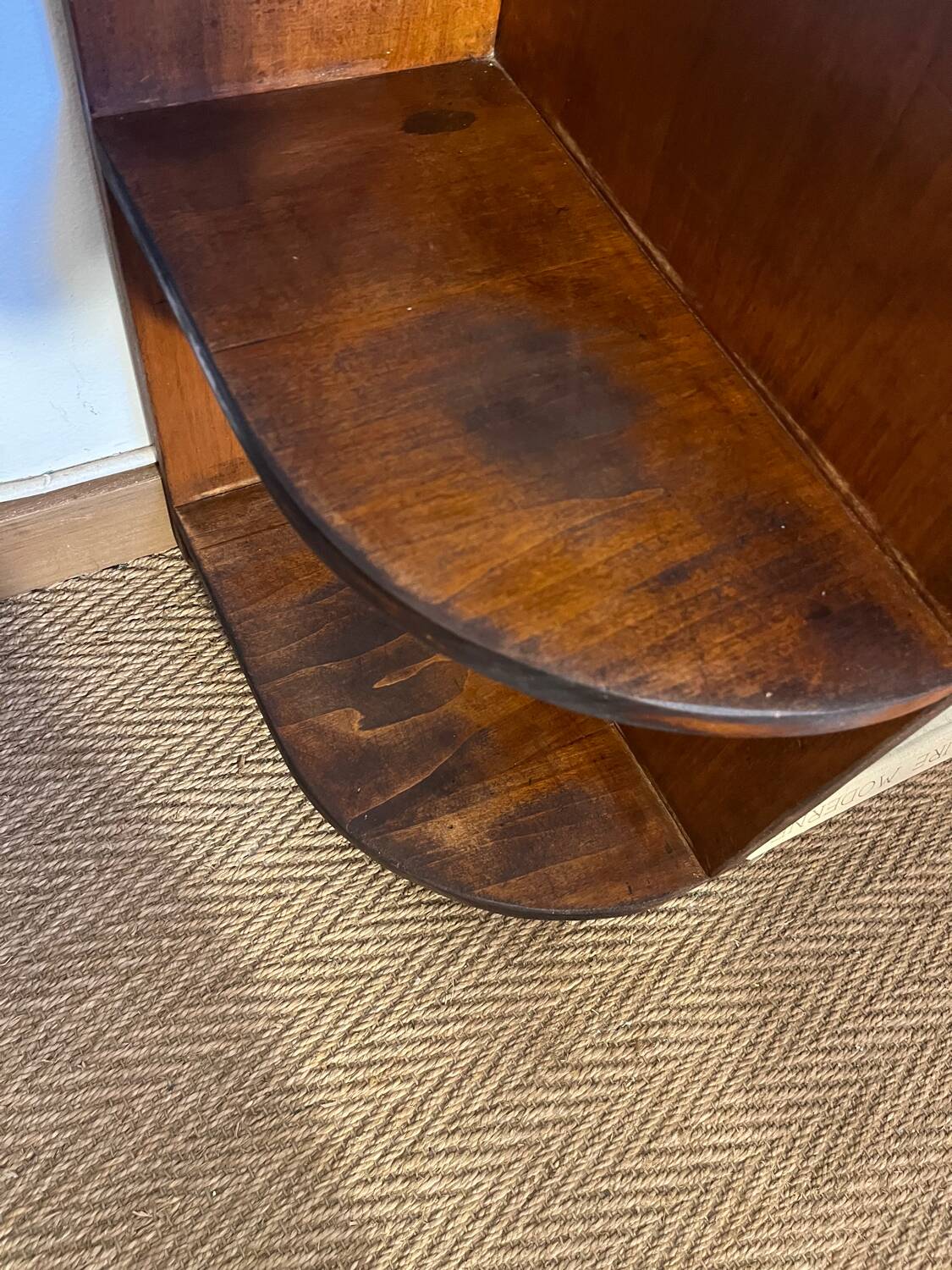 TV cabinet in a row with art deco wooden shelf