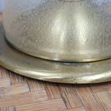 Pair of La Murrina 1970s dome lamps pulegoso glass & gilded brass