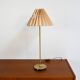 Brass table lamp with pleated shade, 1950s