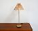 Brass table lamp with pleated shade, 1950s