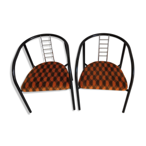 Duo de fauteuils vintage - velours