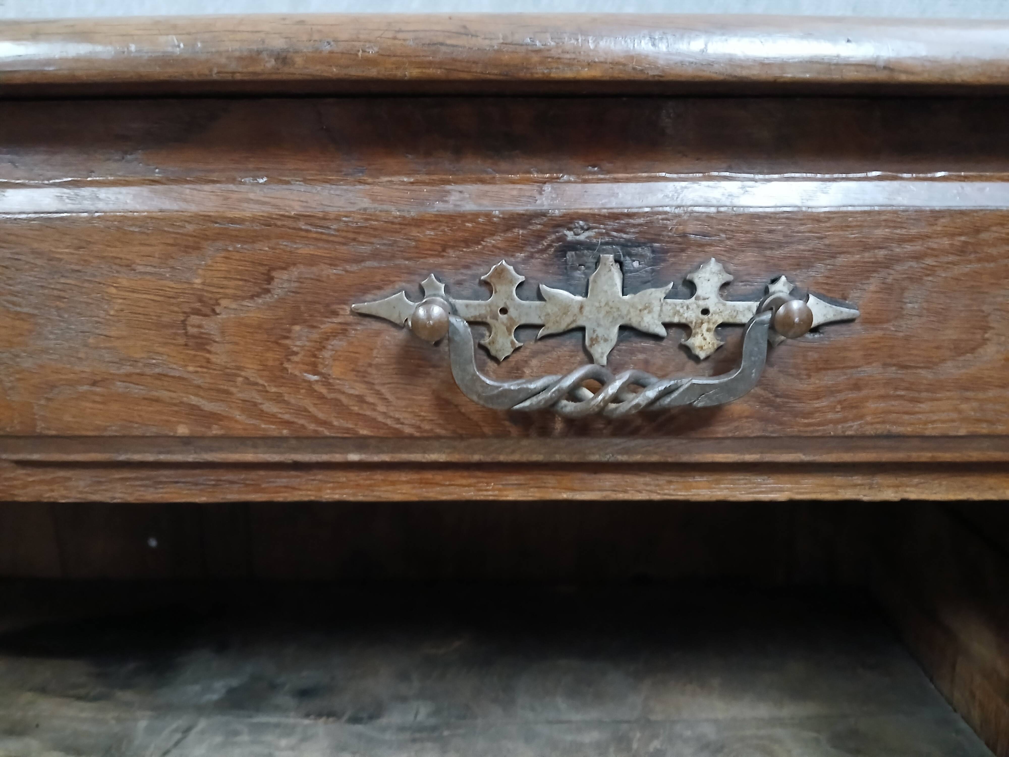 Rustic louis xv period sideboard in oak and poplar circa 1750