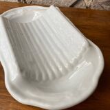 Plain white porcelain asparagus dish