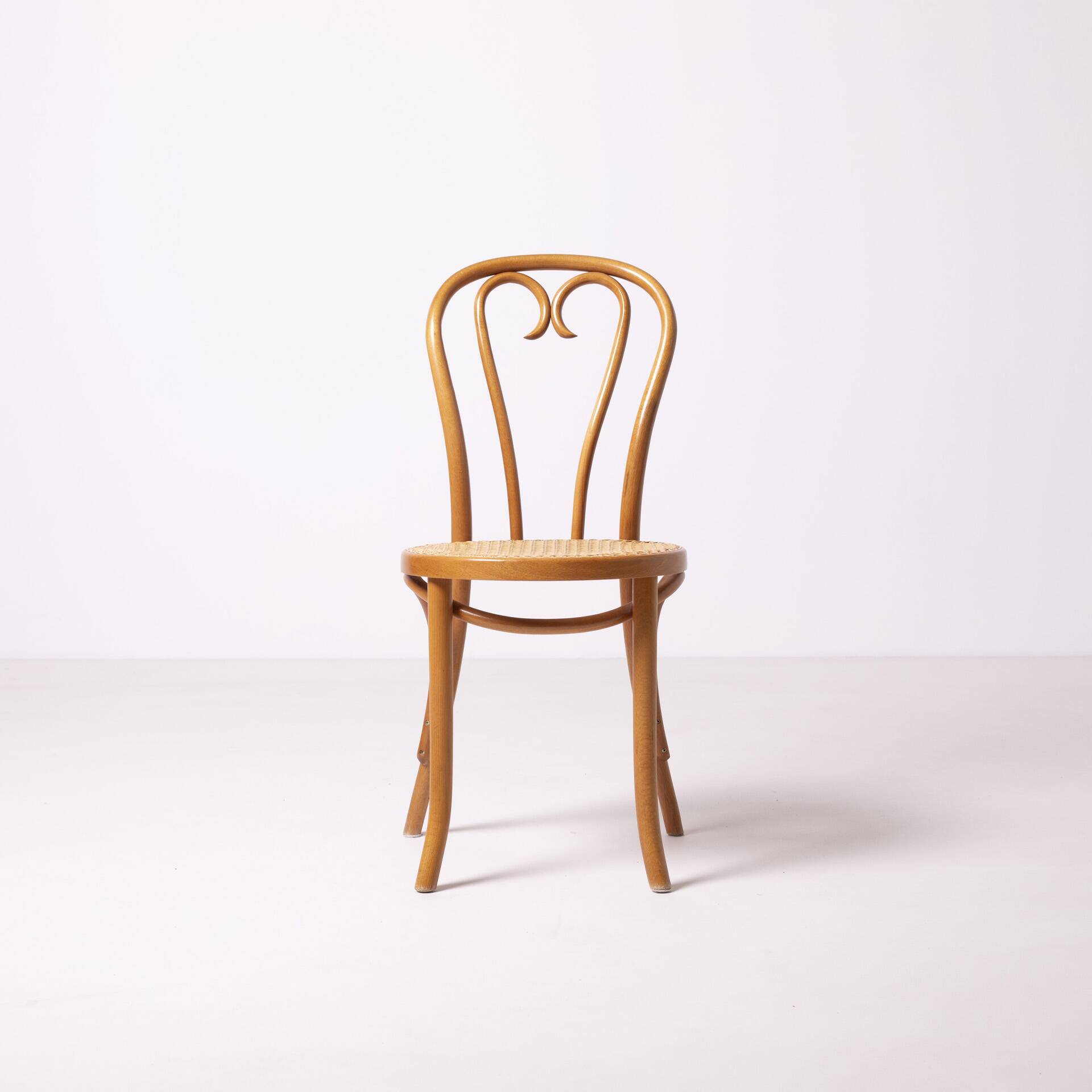 Thonet / Radomsko heart chair, set of 4, hand woven cane, Poland, circa 198