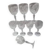 8 verres à pied cristal de Bohême