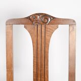Set of 4 Art Deco chairs in carved wood.