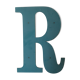 Wooden sign letter R