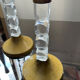 Pair of vintage candle holders in lucite and metal