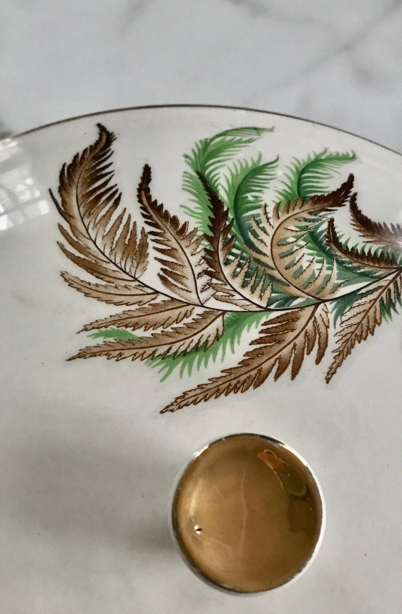 Very pretty vintage Digoin Sarreguemines fern soup tureen