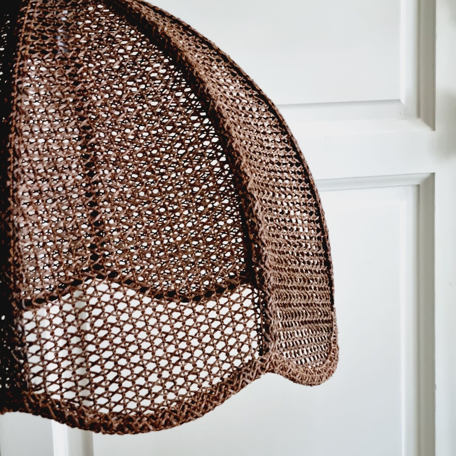 Brown raffia chandelier