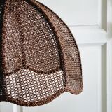 Brown raffia chandelier