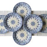 6 old flat plates in Gien earthenware