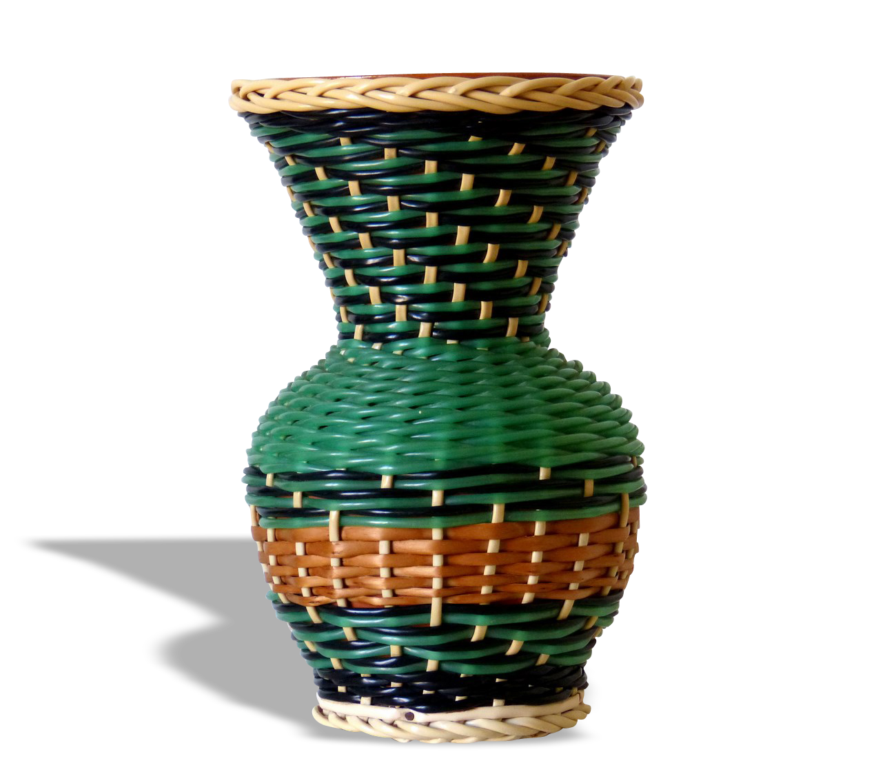 Scoubidou vase & glazed terracotta 50's