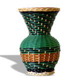 Scoubidou vase & glazed terracotta 50's