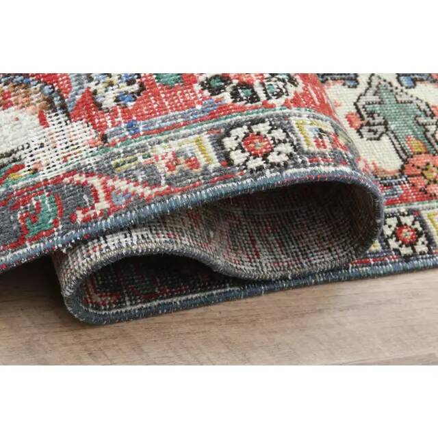 1970s Vintage Persian Handmade Wool Cotton Red Area Rug 289x384