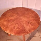 Pedestal table 60/70s in solid walnut