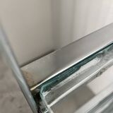 Pair of chrome and glass shelves from the 70s