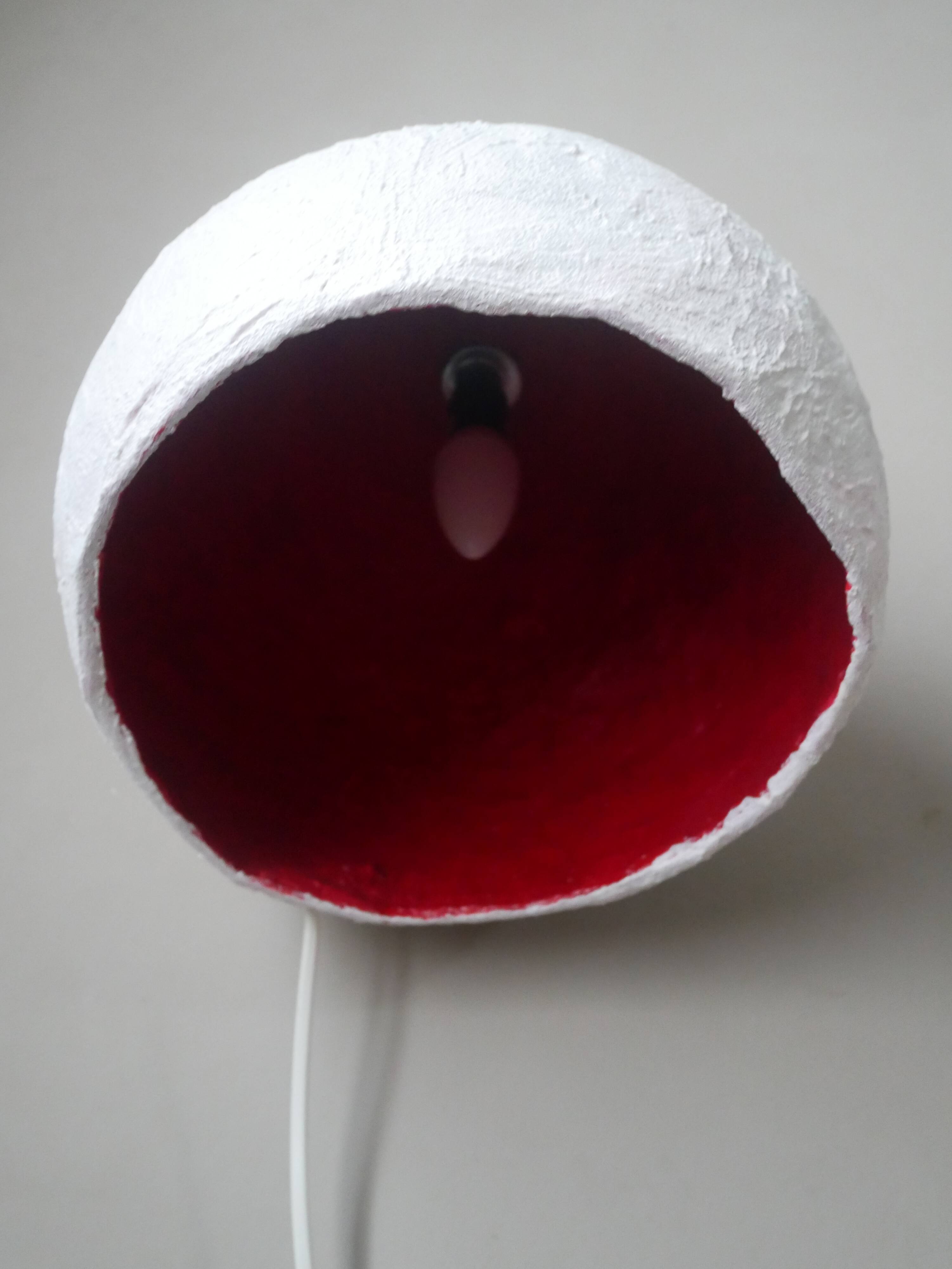 Handmade sphere lamp space age papier-mâché table lamp vintage design 70s contemporary