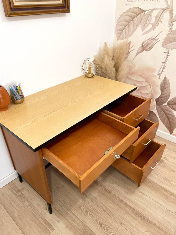 Bureau vintage bois & formica – années 60/70
