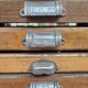 Wooden printing cabinet 36 drawers with typographic letters