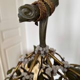 Lustre en forme de gui d’époque art nouveau en bronze - xxe