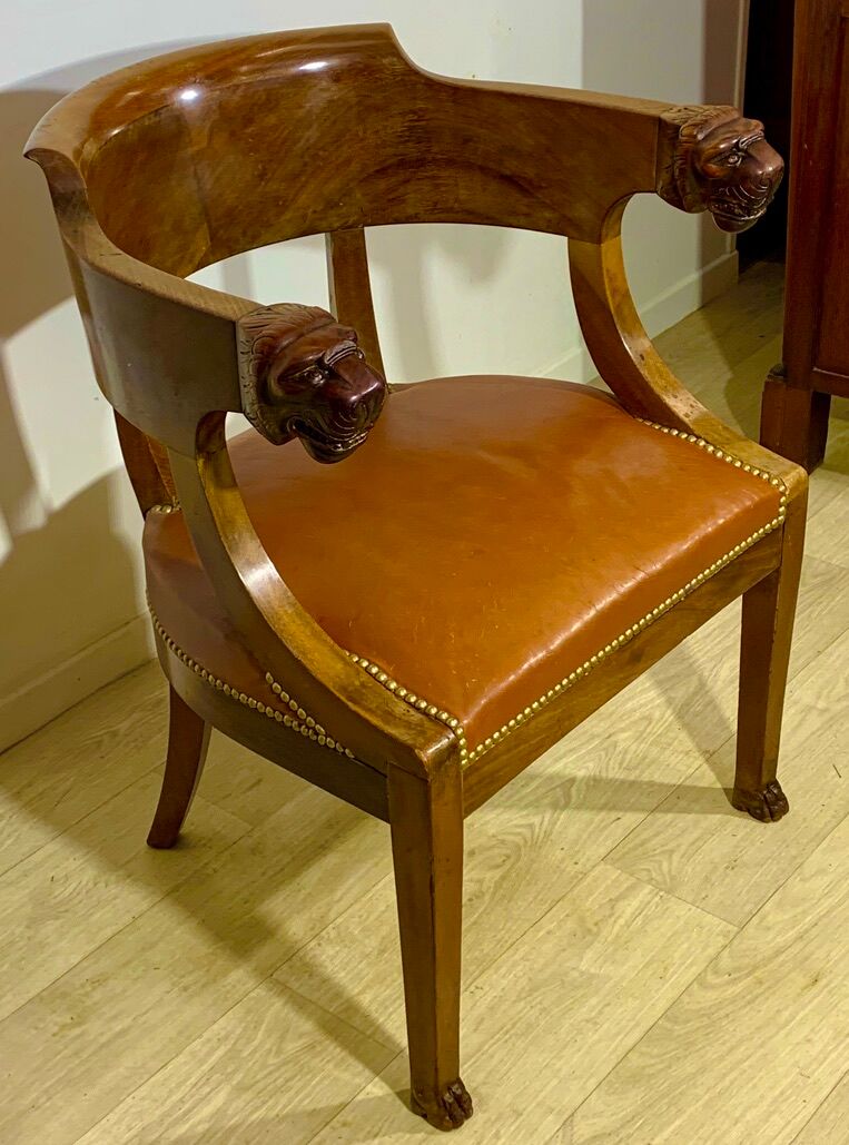 Empire mahogany office chair with gondola back