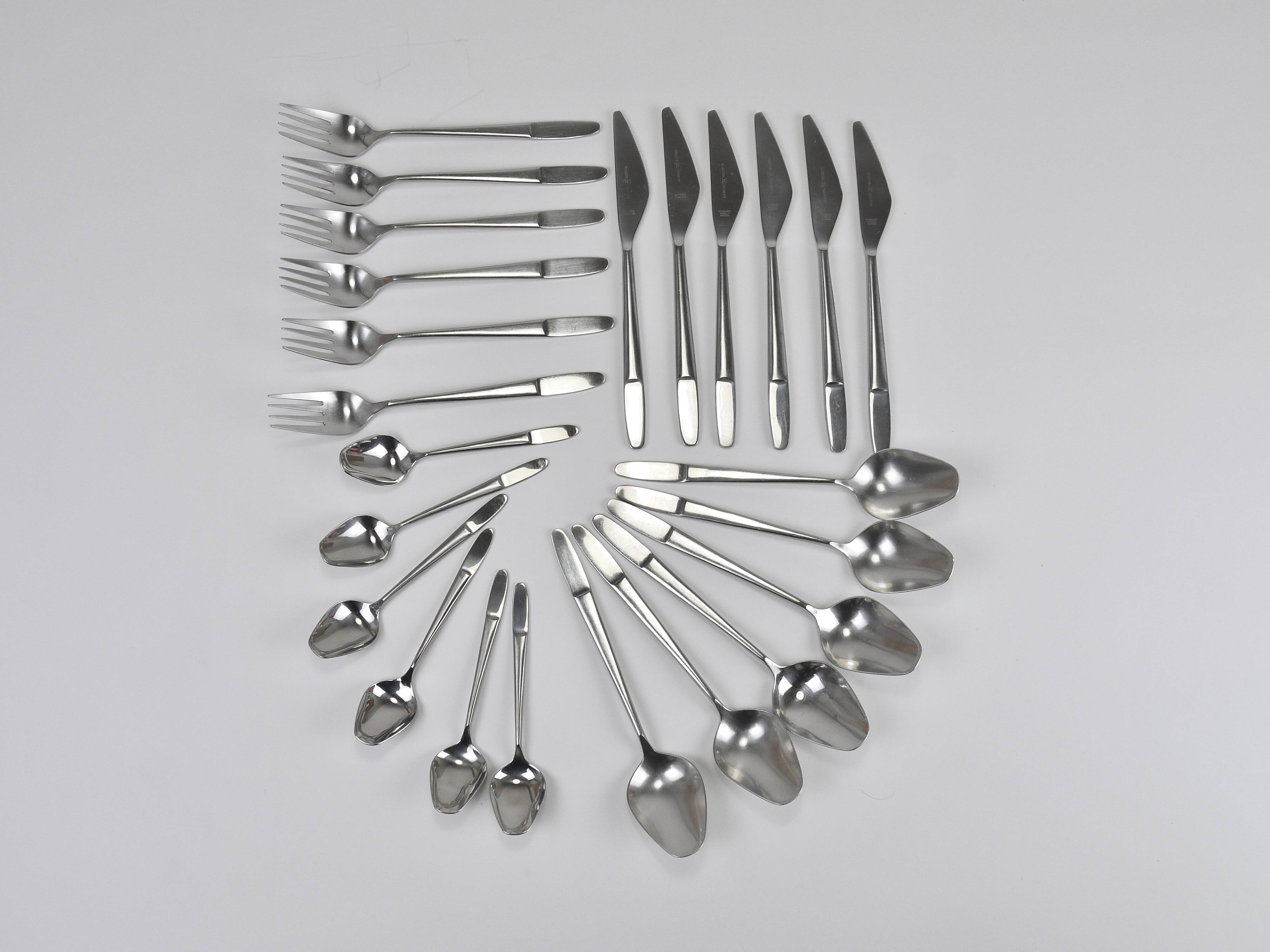 Helmut Alder Amboss Austria 2070 Flatware Cutlery for Six Persons, 1960s