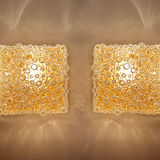 Pair vintage wall lights, bubble glass, 60s