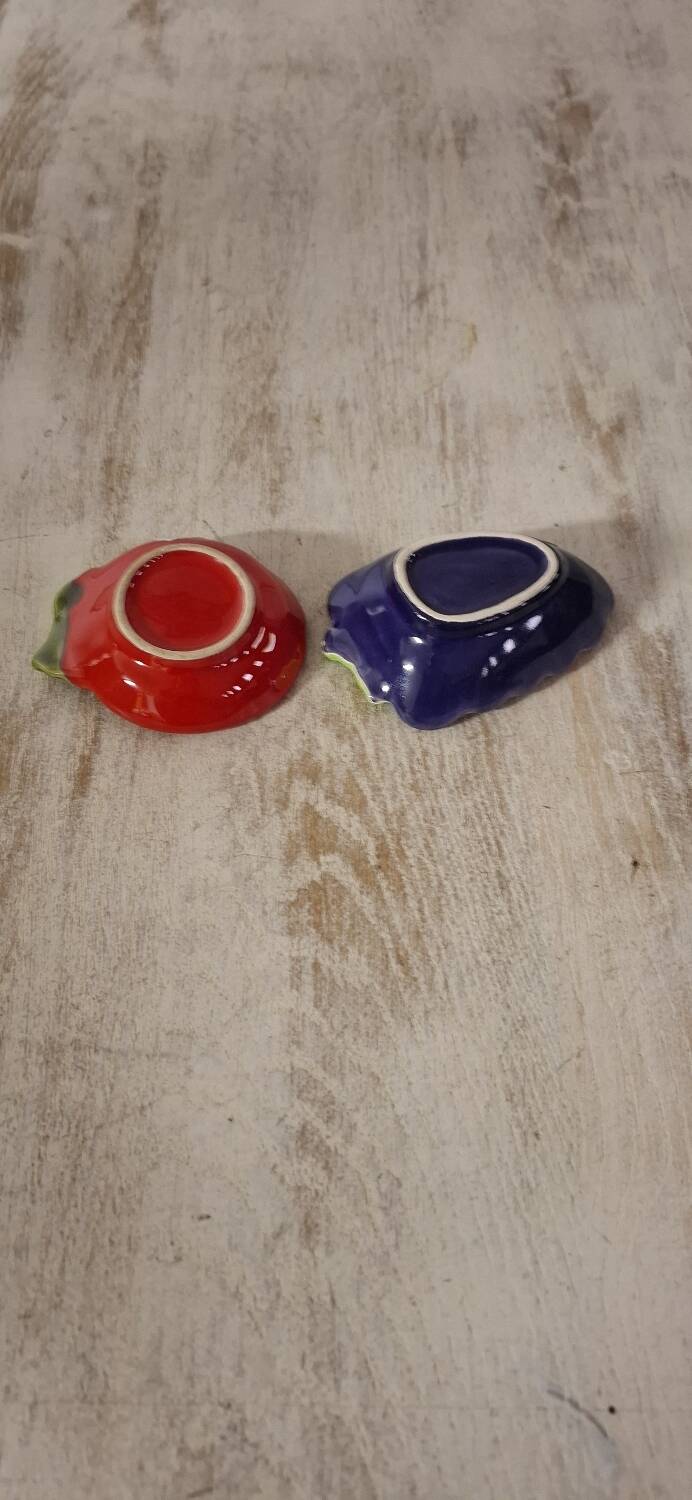 Two vintage fruit-shaped bowls