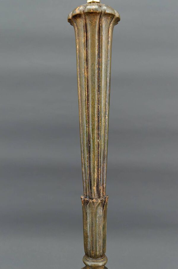 Grande lampe Art Deco en bois doré, France, circa 1920