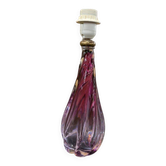 Pied de lampe vintage en cristal VSL et verre rubis